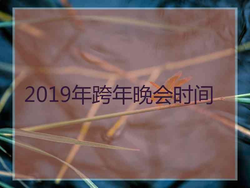 2019年跨年晚会时间