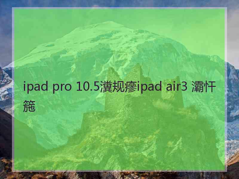 ipad pro 10.5瀵规瘮ipad air3 灞忓箷