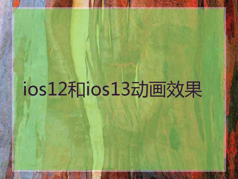 ios12和ios13动画效果