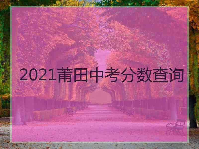 2021莆田中考分数查询