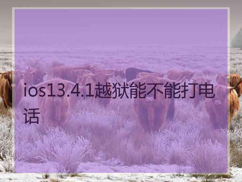 ios13.4.1越狱能不能打电话