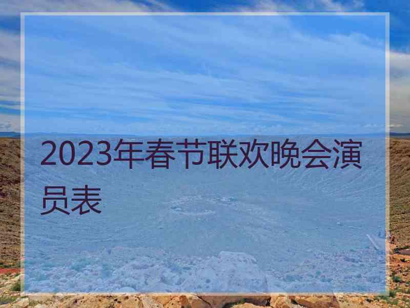 2023年春节联欢晚会演员表