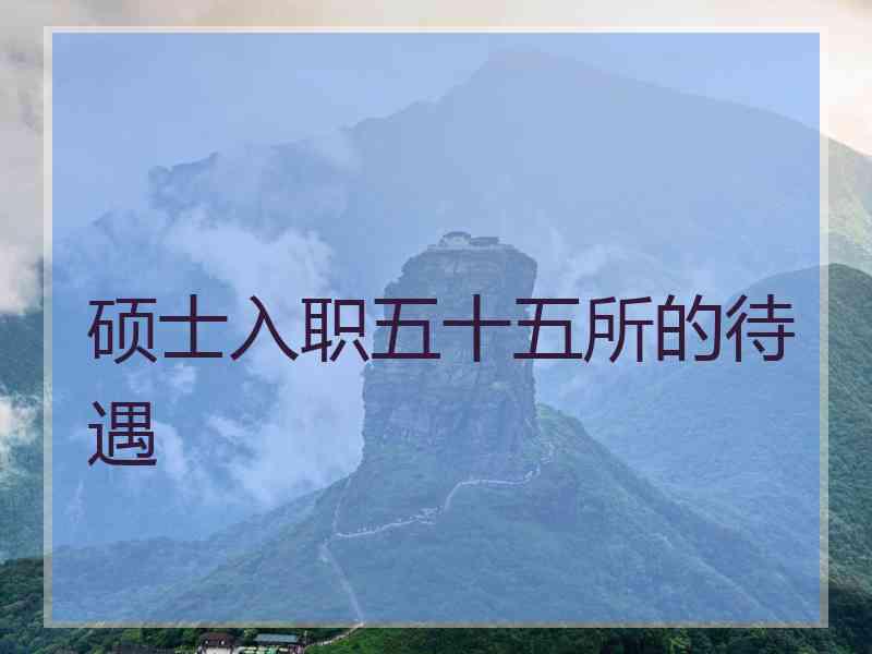硕士入职五十五所的待遇