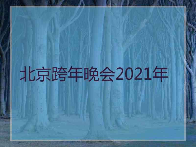北京跨年晚会2021年