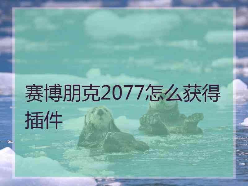 赛博朋克2077怎么获得插件