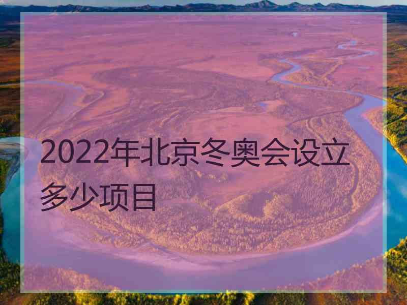 2022年北京冬奥会设立多少项目
