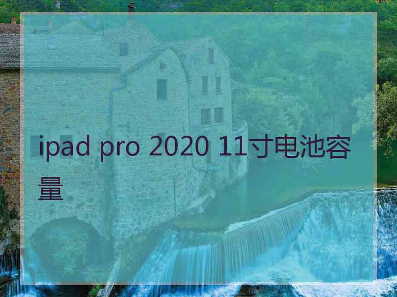 ipad pro 2020 11寸电池容量