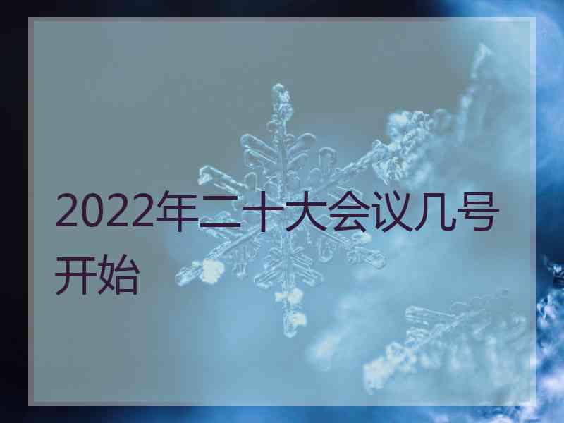 2022年二十大会议几号开始
