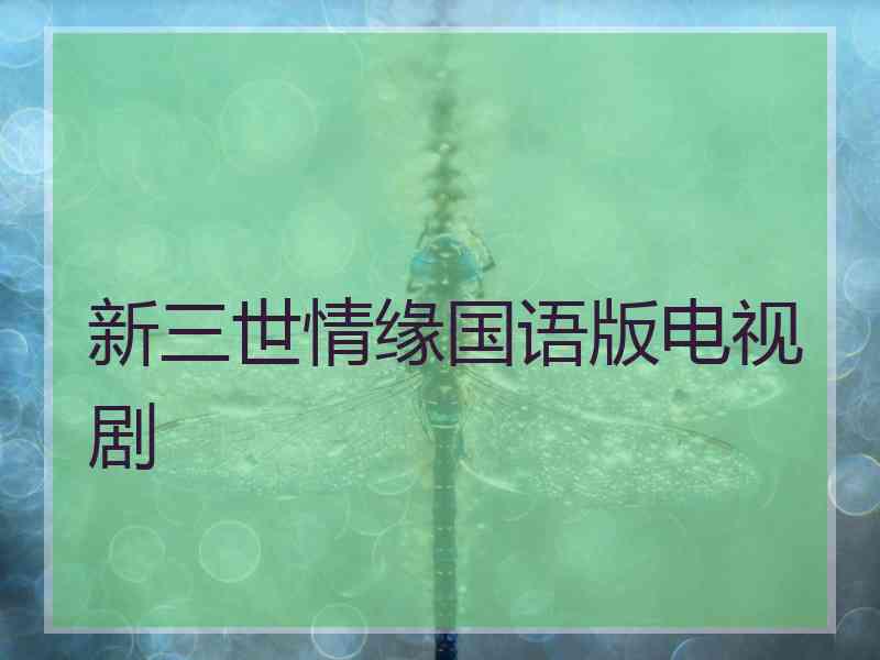 新三世情缘国语版电视剧