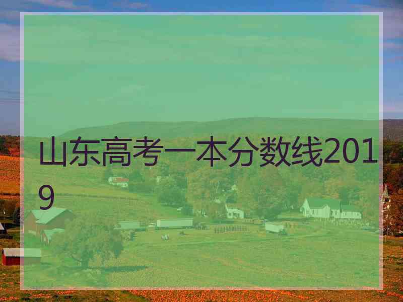 山东高考一本分数线2019