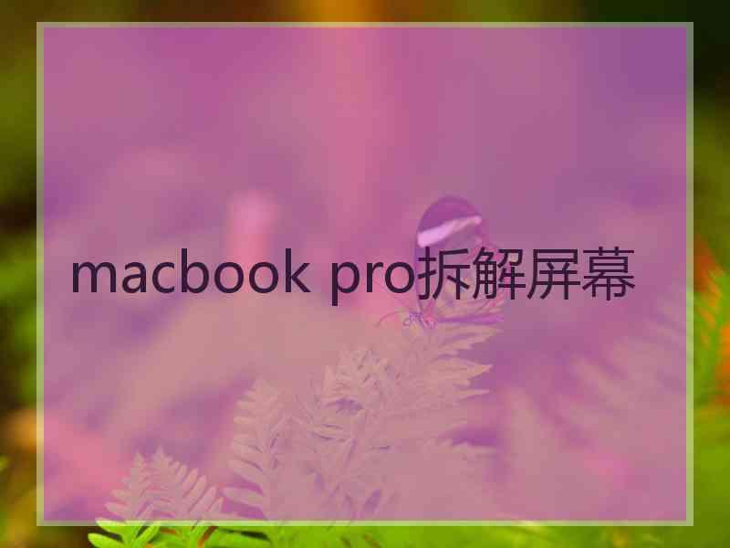 macbook pro拆解屏幕
