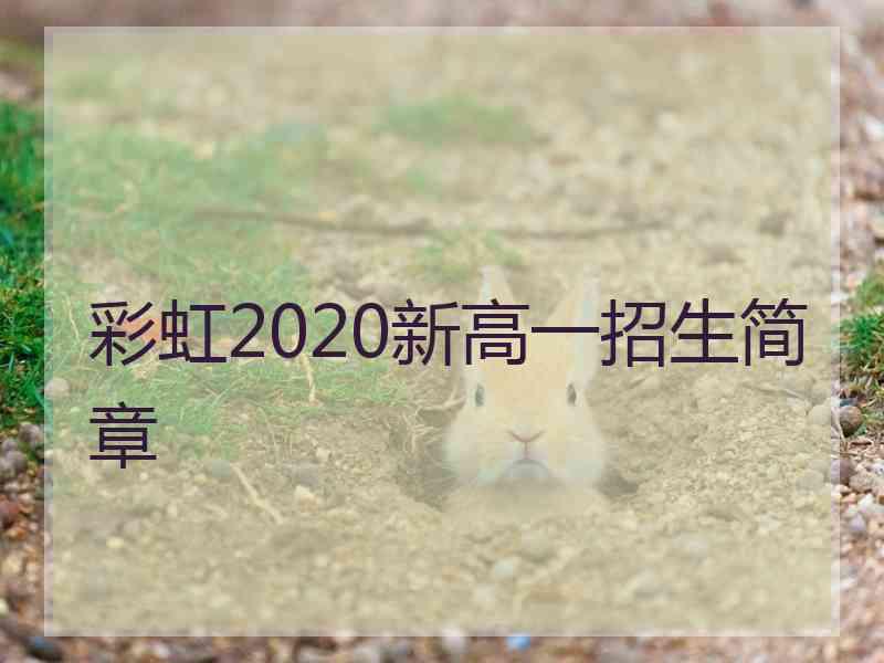 彩虹2020新高一招生简章