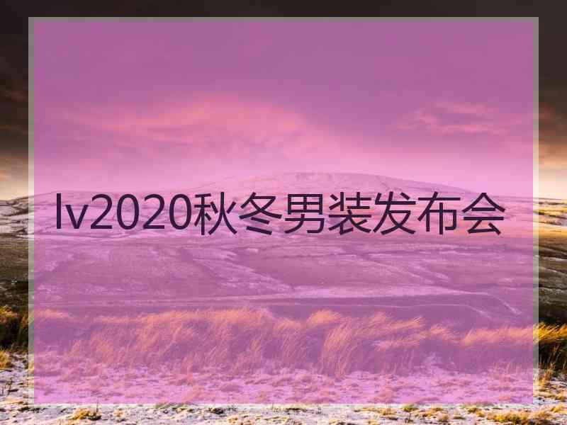 lv2020秋冬男装发布会