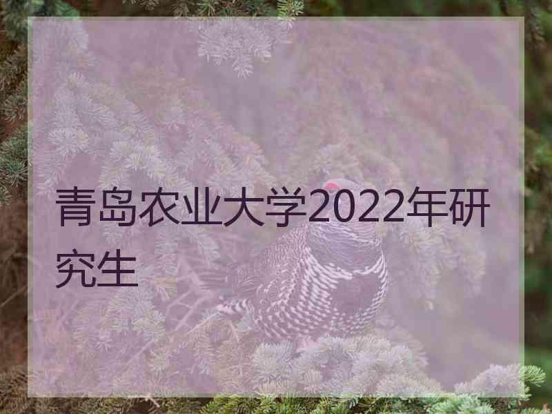 青岛农业大学2022年研究生