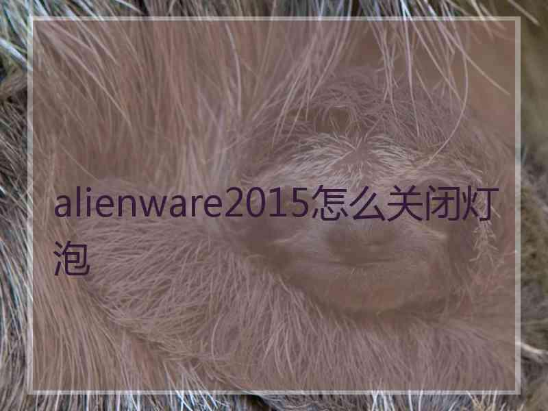 alienware2015怎么关闭灯泡