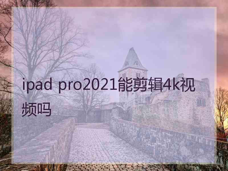 ipad pro2021能剪辑4k视频吗