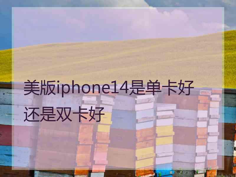 美版iphone14是单卡好还是双卡好