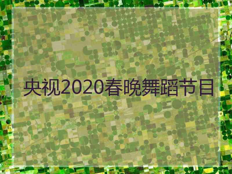 央视2020春晚舞蹈节目