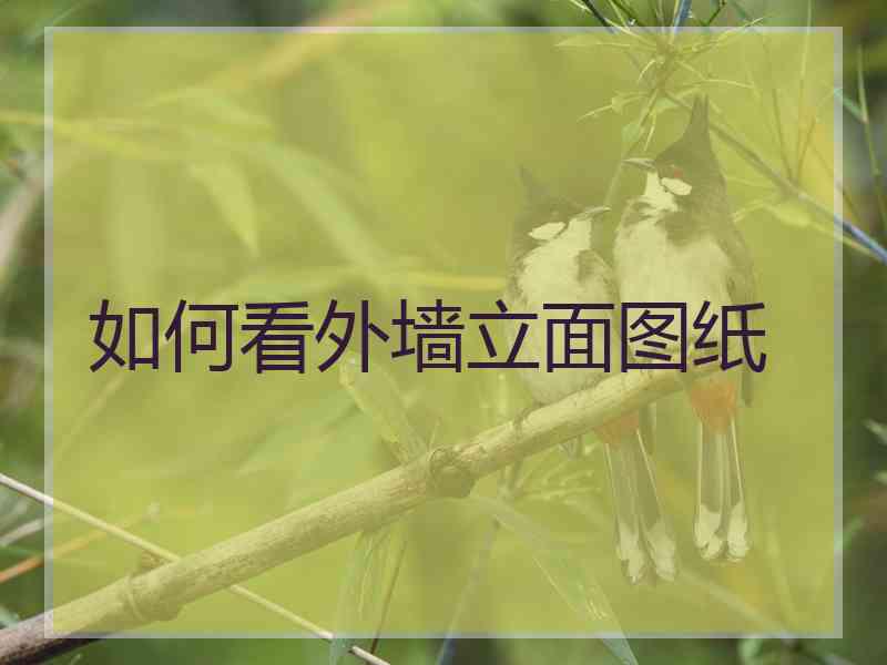 如何看外墙立面图纸