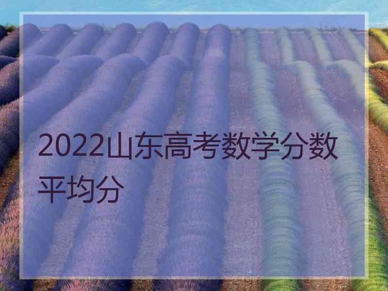 2022山东高考数学分数平均分