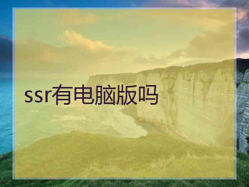 ssr有电脑版吗