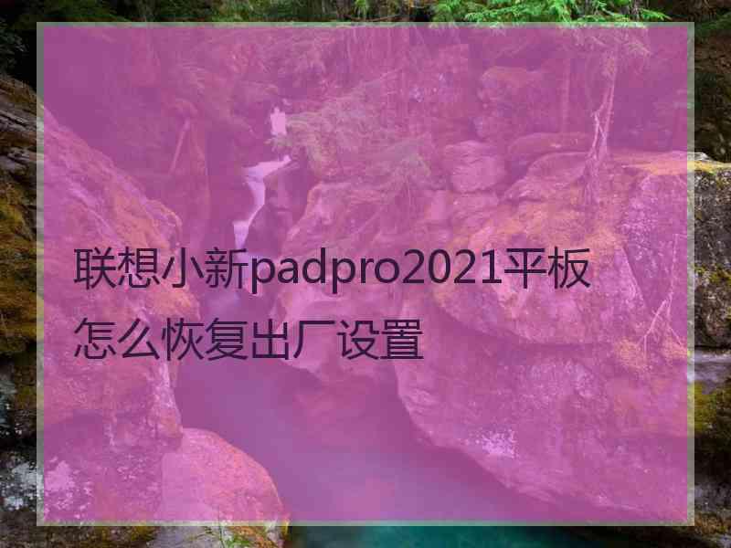 联想小新padpro2021平板怎么恢复出厂设置