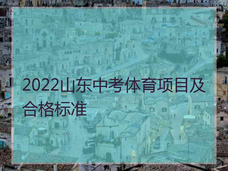 2022山东中考体育项目及合格标准