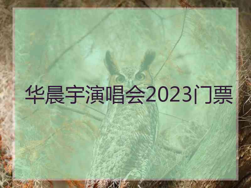 华晨宇演唱会2023门票