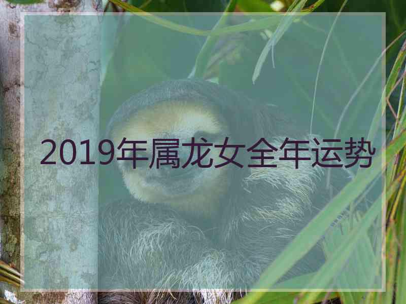 2019年属龙女全年运势