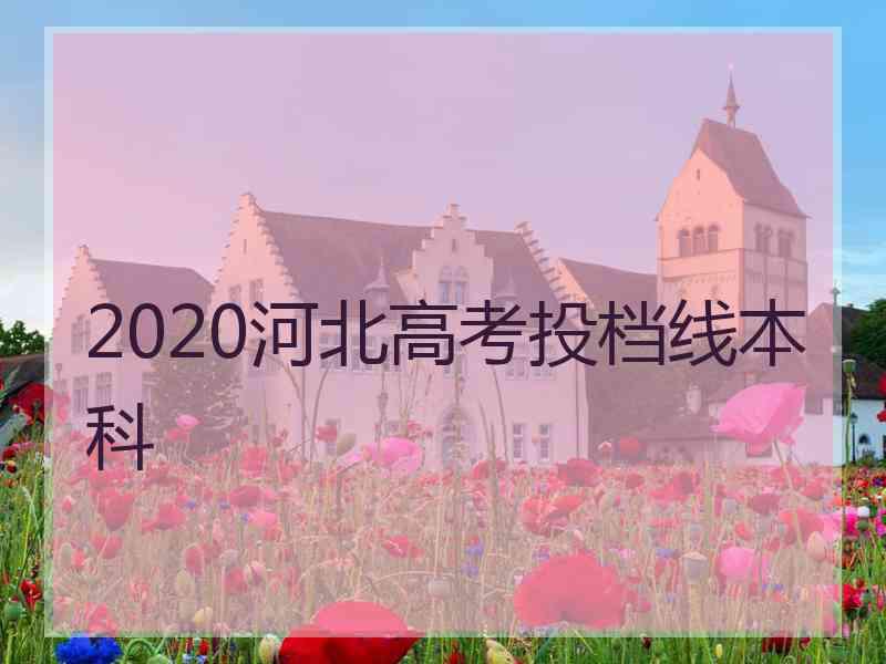 2020河北高考投档线本科
