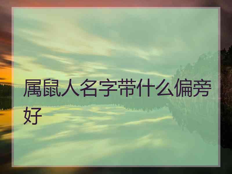 属鼠人名字带什么偏旁好