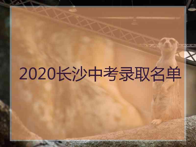 2020长沙中考录取名单