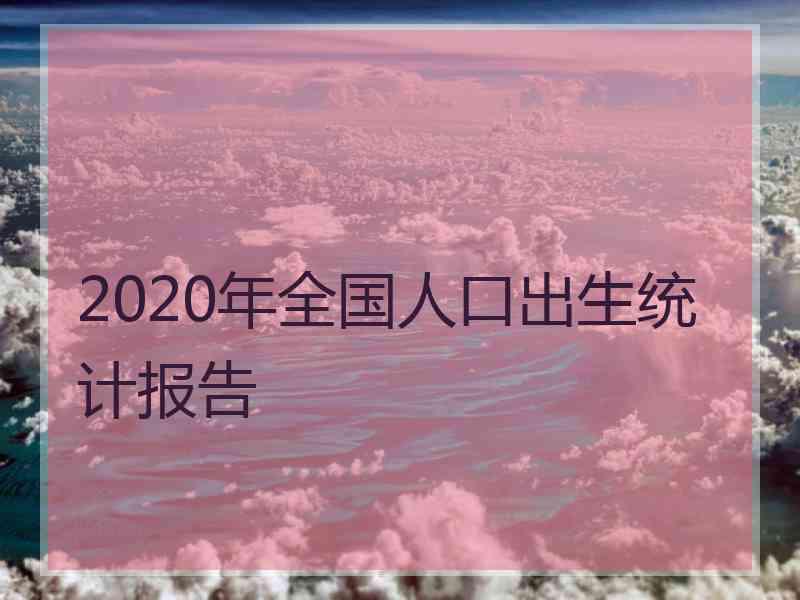 2020年全国人口出生统计报告