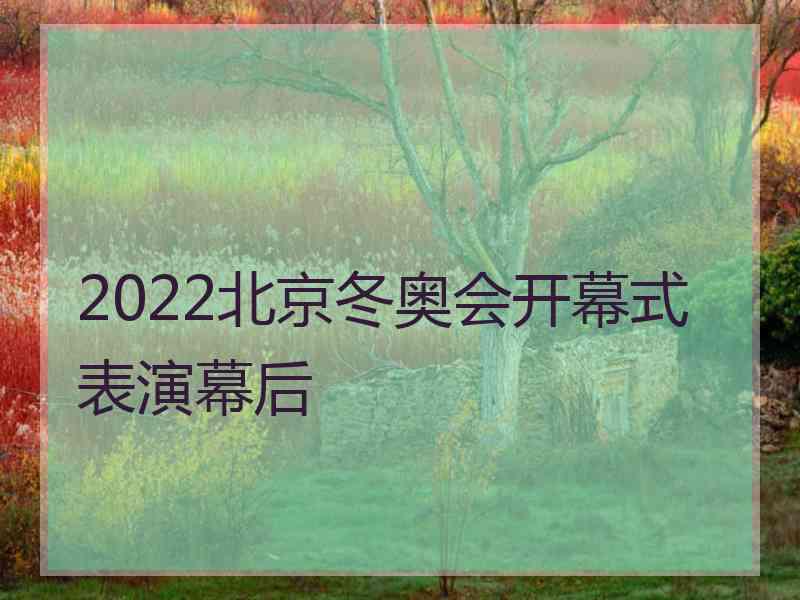 2022北京冬奥会开幕式表演幕后