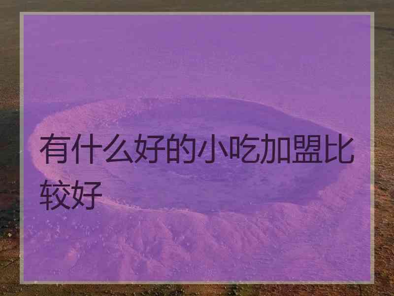 有什么好的小吃加盟比较好