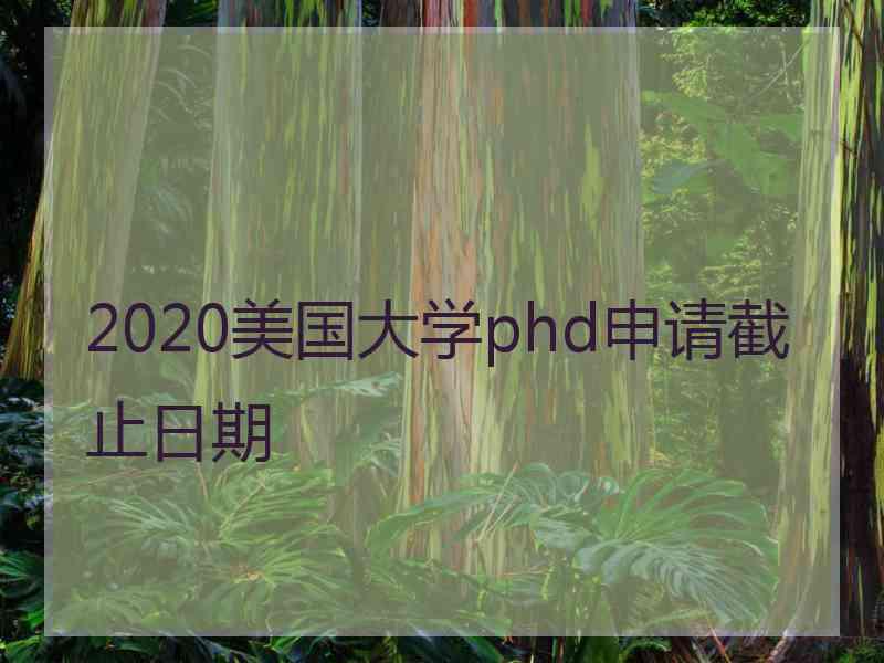 2020美国大学phd申请截止日期