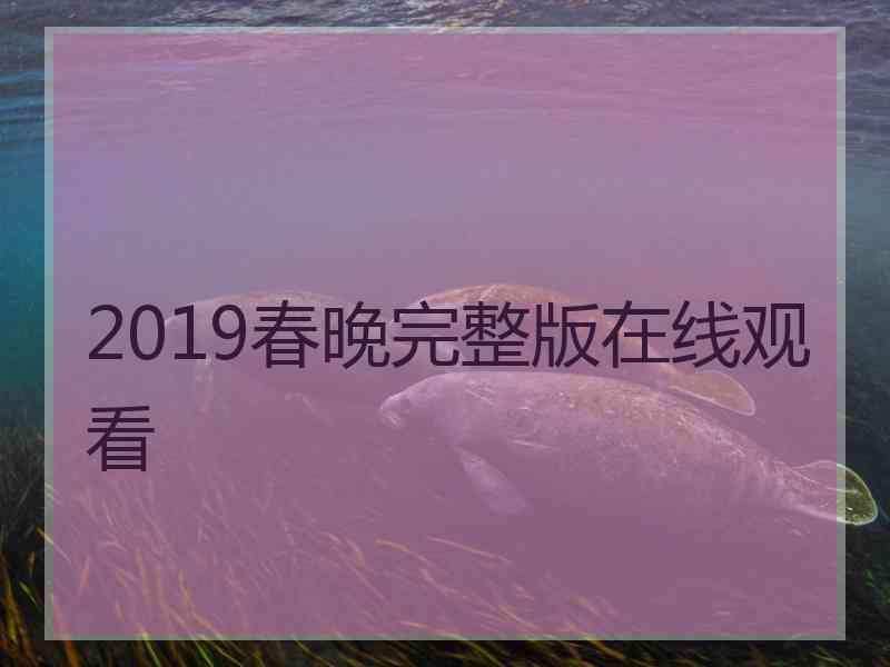2019春晚完整版在线观看