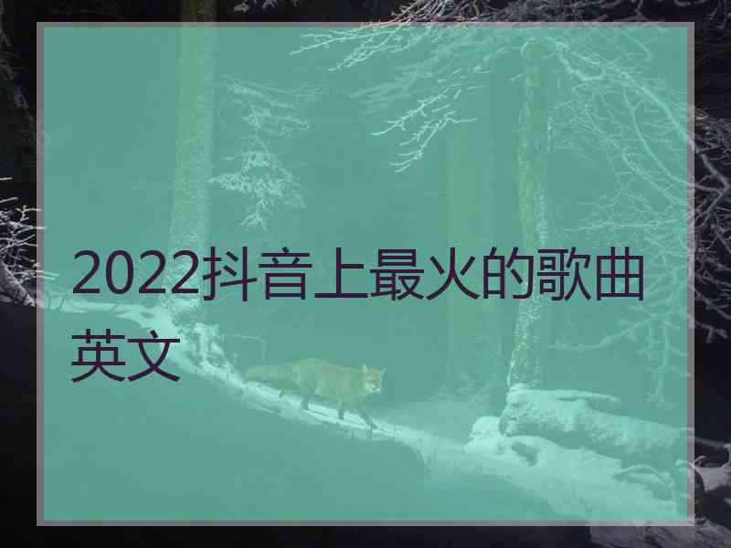2022抖音上最火的歌曲英文
