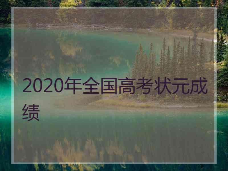 2020年全国高考状元成绩