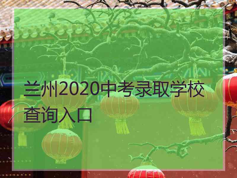 兰州2020中考录取学校查询入口