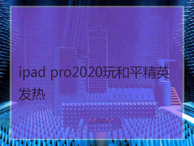 ipad pro2020玩和平精英发热