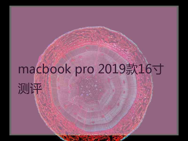macbook pro 2019款16寸测评