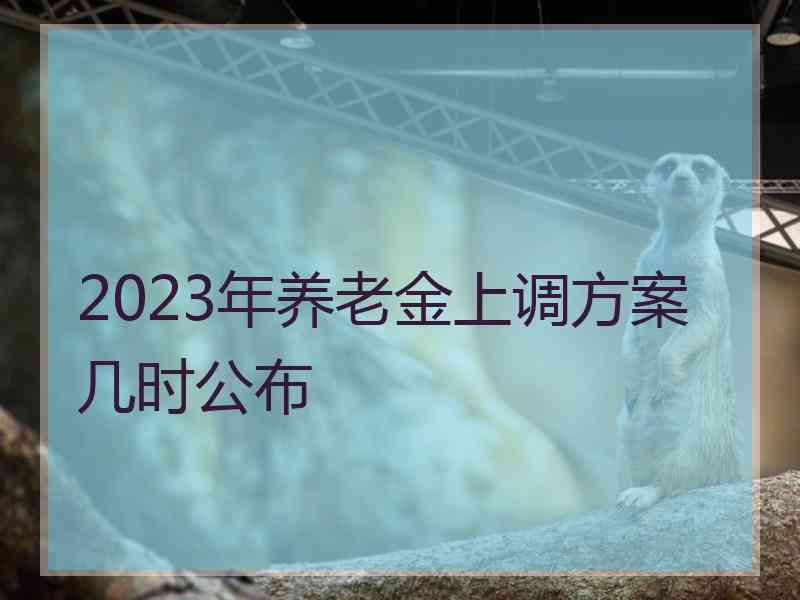 2023年养老金上调方案几时公布