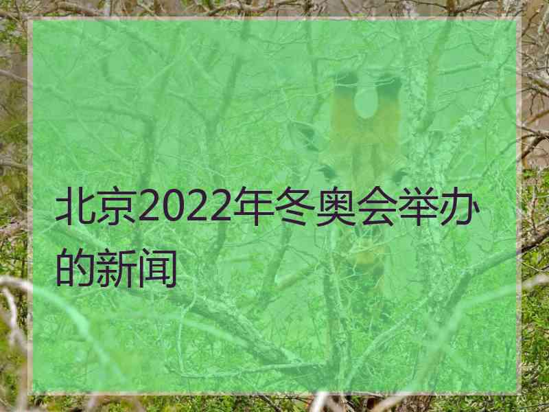 北京2022年冬奥会举办的新闻