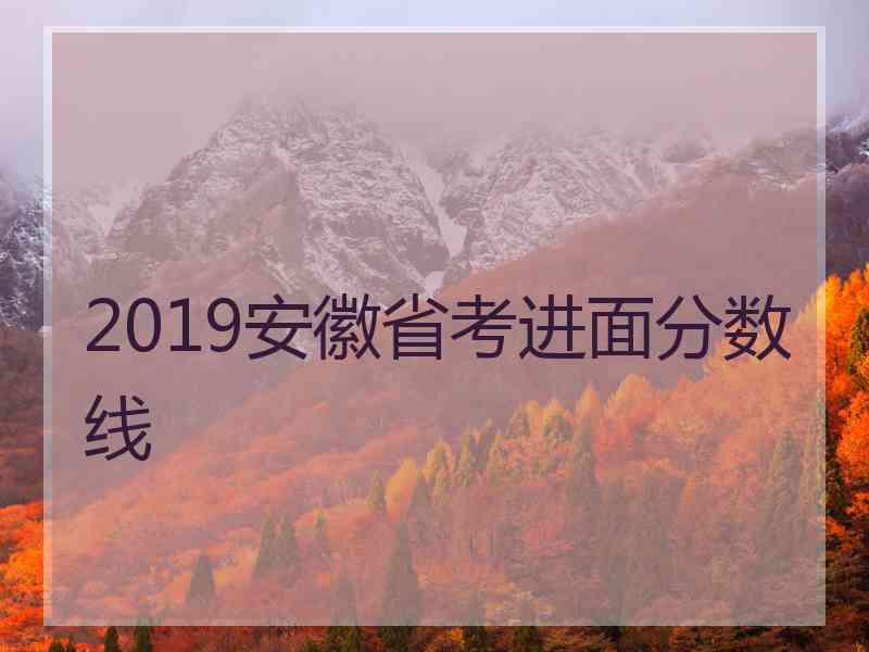 2019安徽省考进面分数线