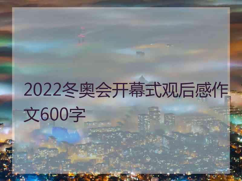 2022冬奥会开幕式观后感作文600字