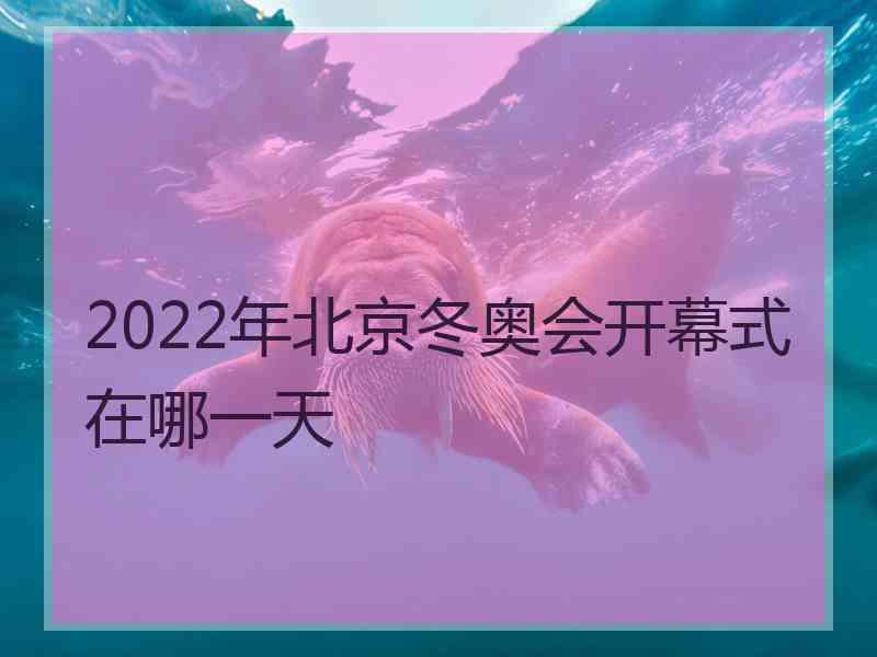 2022年北京冬奥会开幕式在哪一天