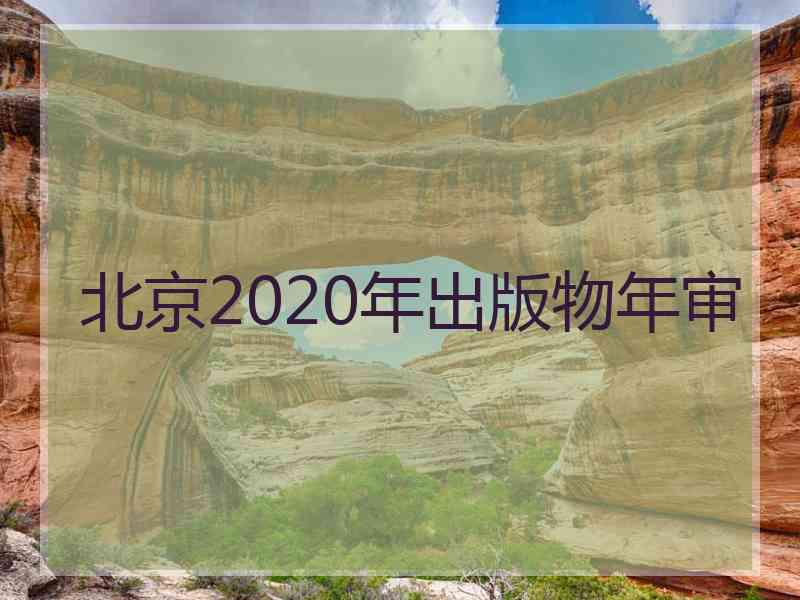 北京2020年出版物年审