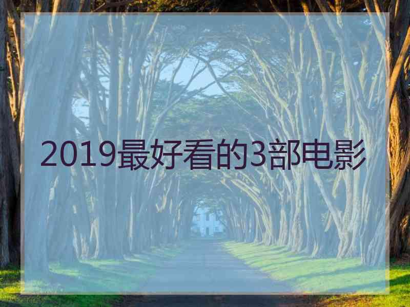 2019最好看的3部电影