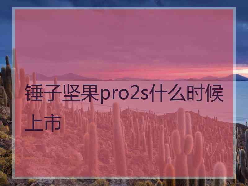 锤子坚果pro2s什么时候上市